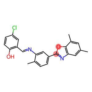 4-chloro-2-({[5-(5,7-dimethyl-1,3-benzoxazol-2-yl)-2-methylphenyl]imino}methyl)phenol