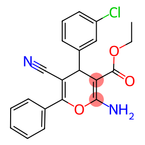 ethyl 2-amino-4-(3-chlorophenyl)-5-cyano-6-phenyl-4H-pyran-3-carboxylate