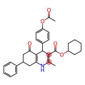 cyclohexyl 4-[4-(acetyloxy)phenyl]-2-methyl-5-oxo-7-phenyl-1,4,5,6,7,8-hexahydroquinoline-3-carboxylate