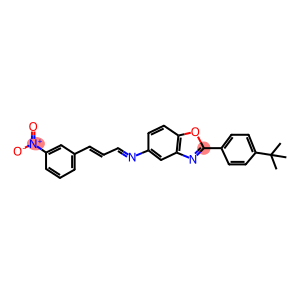 2-(4-tert-butylphenyl)-5-[(3-{3-nitrophenyl}-2-propenylidene)amino]-1,3-benzoxazole