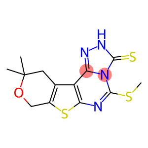 10,10-dimethyl-5-(methylsulfanyl)-10,11-dihydro-8H-pyrano[4',3':4,5]thieno[3,2-e][1,2,4]triazolo[4,3-c]pyrimidine-3(2H)-thione