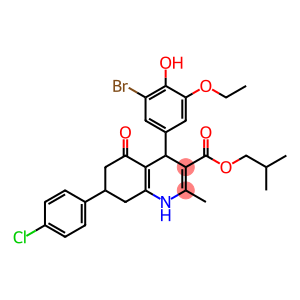 3-Quinolinecarboxylic acid, 4-(3-bromo-5-ethoxy-4-hydroxyphenyl)-7-(4-chlorophenyl)-1,4,5,6,7,8-hexahydro-2-methyl-5-oxo-, 2-methylpropyl ester
