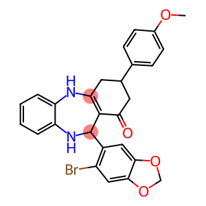 11-(6-bromo-1,3-benzodioxol-5-yl)-3-(4-methoxyphenyl)-2,3,4,5,10,11-hexahydro-1H-dibenzo[b,e][1,4]diazepin-1-one