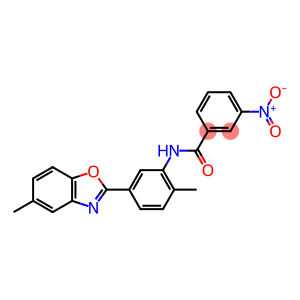 3-nitro-N-[2-methyl-5-(5-methyl-1,3-benzoxazol-2-yl)phenyl]benzamide