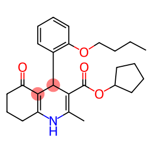 cyclopentyl 4-[2-(butyloxy)phenyl]-2-methyl-5-oxo-1,4,5,6,7,8-hexahydroquinoline-3-carboxylate