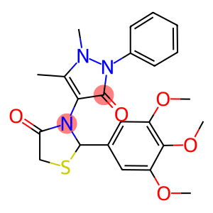 3-(1,5-dimethyl-3-oxo-2-phenyl-2,3-dihydro-1H-pyrazol-4-yl)-2-(3,4,5-trimethoxyphenyl)-1,3-thiazolidin-4-one