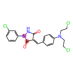 4-{4-[bis(2-chloroethyl)amino]benzylidene}-1-(3-chlorophenyl)-3,5-pyrazolidinedione