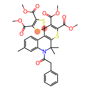 tetramethyl 5,5,8-trimethyl-6-(phenylacetyl)-5,6-dihydrospiro(1H-thiopyrano[2,3-c]quinoline-1,2'-[1,3]-dithiole)-2,3,4',5'-tetracarboxylate