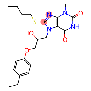 8-(butylsulfanyl)-7-[3-(4-ethylphenoxy)-2-hydroxypropyl]-3-methyl-3,7-dihydro-1H-purine-2,6-dione