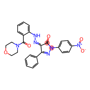 1-{4-nitrophenyl}-3-phenyl-1H-pyrazole-4,5-dione 4-{[2-(4-morpholinylcarbonyl)phenyl]hydrazone}