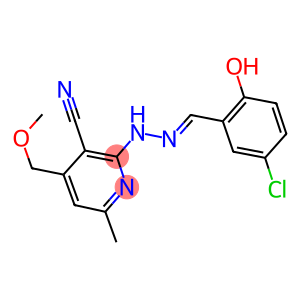 2-[2-(5-chloro-2-hydroxybenzylidene)hydrazino]-4-(methoxymethyl)-6-methylnicotinonitrile