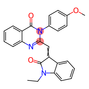 2-[(1-ethyl-2-oxo-1,2-dihydro-3H-indol-3-ylidene)methyl]-3-(4-methoxyphenyl)-4(3H)-quinazolinone