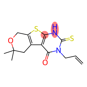 3-allyl-6,6-dimethyl-2-sulfanyl-3,5,6,8-tetrahydro-4h-pyrano[4',3':4,5]thieno[2,3-d]pyrimidin-4-one