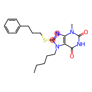 3-methyl-7-pentyl-8-[(3-phenylpropyl)sulfanyl]-3,7-dihydro-1h-purine-2,6-dione