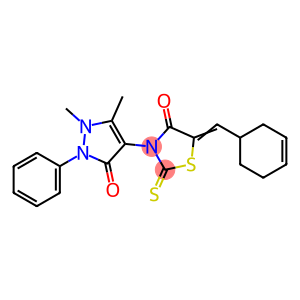 (5Z)-5-(cyclohex-3-en-1-ylmethylidene)-3-(1,5-dimethyl-3-oxo-2-phenyl-2,3-dihydro-1H-pyrazol-4-yl)-2-thioxo-1,3-thiazolidin-4-one