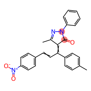 (4E)-5-methyl-4-[(2E)-1-(4-methylphenyl)-3-(4-nitrophenyl)prop-2-en-1-ylidene]-2-phenyl-2,4-dihydro-3H-pyrazol-3-one