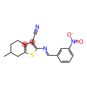 2-({3-nitrobenzylidene}amino)-6-methyl-4,5,6,7-tetrahydro-1-benzothiophene-3-carbonitrile