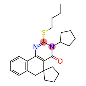 2-(butylsulfanyl)-3-cyclopentyl-5,6-dihydrospiro(benzo[h]quinazoline-5,1'-cyclopentane)-4(3H)-one