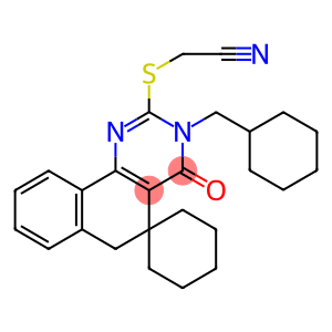 {[3-(cyclohexylmethyl)-4-oxo-3,4,5,6-tetrahydrospiro(benzo[h]quinazoline-5,1'-cyclohexane)-2-yl]sulfanyl}acetonitrile