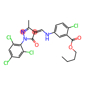 butyl 2-chloro-5-({[3-methyl-5-oxo-1-(2,4,6-trichlorophenyl)-1,5-dihydro-4H-pyrazol-4-ylidene]methyl}amino)benzoate