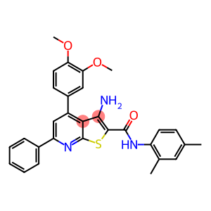 3-amino-4-(3,4-dimethoxyphenyl)-N-(2,4-dimethylphenyl)-6-phenylthieno[2,3-b]pyridine-2-carboxamide