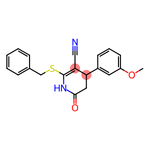 3-Pyridinecarbonitrile, 1,4,5,6-tetrahydro-4-(3-methoxyphenyl)-6-oxo-2-[(phenylmethyl)thio]-