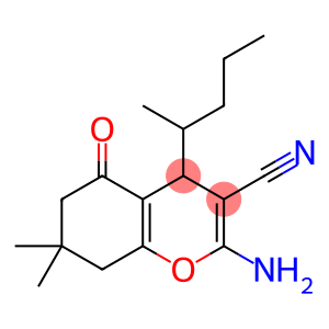 4H-1-Benzopyran-3-carbonitrile, 2-amino-5,6,7,8-tetrahydro-7,7-dimethyl-4-(1-methylbutyl)-5-oxo-