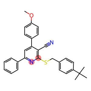 2-[(4-tert-butylbenzyl)sulfanyl]-4-(4-methoxyphenyl)-6-phenylnicotinonitrile