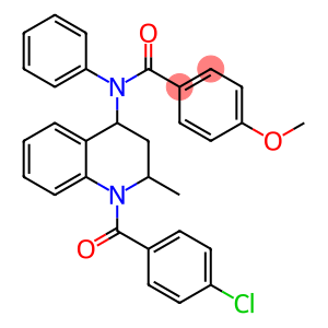 N-[1-(4-chlorobenzoyl)-2-methyl-1,2,3,4-tetrahydro-4-quinolinyl]-4-methoxy-N-phenylbenzamide