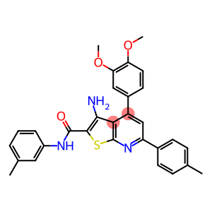 3-amino-4-(3,4-dimethoxyphenyl)-N-(3-methylphenyl)-6-(4-methylphenyl)thieno[2,3-b]pyridine-2-carboxamide