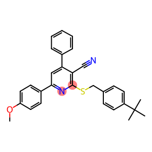 2-[(4-tert-butylbenzyl)sulfanyl]-6-(4-methoxyphenyl)-4-phenylnicotinonitrile