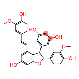 1,3-Benzenediol, 5-[(2R,3R)-2,3-dihydro-6-hydroxy-2-(4-hydroxy-3-methoxyphenyl)-4-[(1E)-2-(4-hydroxy-3-methoxyphenyl)ethenyl]-3-benzofuranyl]-, rel-