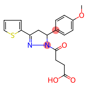 4-[5-(4-METHOXY-PHENYL)-3-THIOPHEN-2-YL-4,5-DIHYDRO-PYRAZOL-1-YL]-4-OXO-BUTYRIC ACID