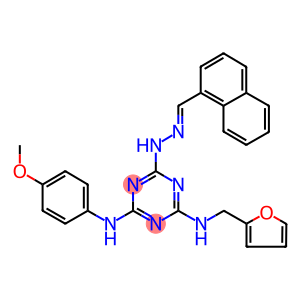 1-naphthaldehyde [4-[(2-furylmethyl)amino]-6-(4-methoxyanilino)-1,3,5-triazin-2-yl]hydrazone