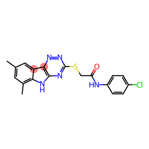 N-(4-chlorophenyl)-2-[(6,8-dimethyl-5H-[1,2,4]triazino[5,6-b]indol-3-yl)sulfanyl]acetamide