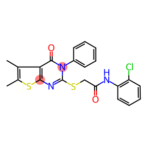 N-(2-chlorophenyl)-2-[(5,6-dimethyl-4-oxo-3-phenyl-3,4-dihydrothieno[2,3-d]pyrimidin-2-yl)sulfanyl]acetamide