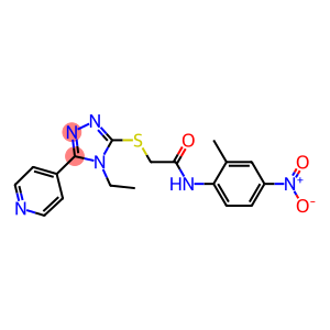 2-[(4-ethyl-5-pyridin-4-yl-4H-1,2,4-triazol-3-yl)sulfanyl]-N-{4-nitro-2-methylphenyl}acetamide