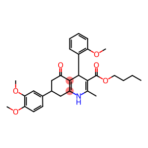 butyl 7-(3,4-dimethoxyphenyl)-4-(2-methoxyphenyl)-2-methyl-5-oxo-1,4,5,6,7,8-hexahydro-3-quinolinecarboxylate