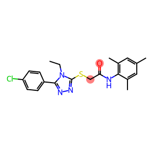 2-{[5-(4-chlorophenyl)-4-ethyl-4H-1,2,4-triazol-3-yl]sulfanyl}-N-mesitylacetamide