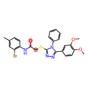 N-(2-bromo-4-methylphenyl)-2-{[5-(3,4-dimethoxyphenyl)-4-phenyl-4H-1,2,4-triazol-3-yl]sulfanyl}acetamide