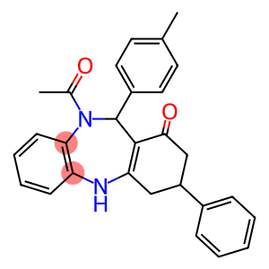 10-acetyl-11-(4-methylphenyl)-3-phenyl-2,3,4,5,10,11-hexahydro-1H-dibenzo[b,e][1,4]diazepin-1-one