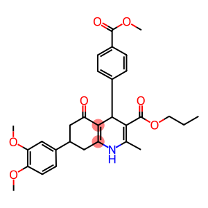 propyl 7-(3,4-dimethoxyphenyl)-4-[4-(methoxycarbonyl)phenyl]-2-methyl-5-oxo-1,4,5,6,7,8-hexahydro-3-quinolinecarboxylate