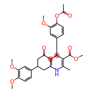 methyl 4-[4-(acetyloxy)-3-methoxyphenyl]-7-(3,4-dimethoxyphenyl)-2-methyl-5-oxo-1,4,5,6,7,8-hexahydro-3-quinolinecarboxylate