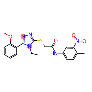 2-({4-ethyl-5-[2-(methyloxy)phenyl]-4H-1,2,4-triazol-3-yl}sulfanyl)-N-{3-nitro-4-methylphenyl}acetamide