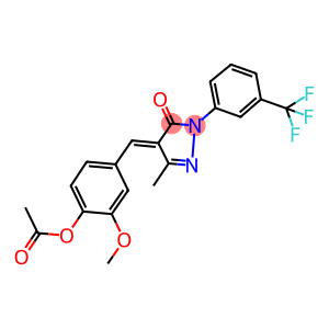 2-methoxy-4-({3-methyl-5-oxo-1-[3-(trifluoromethyl)phenyl]-1,5-dihydro-4H-pyrazol-4-ylidene}methyl)phenyl acetate