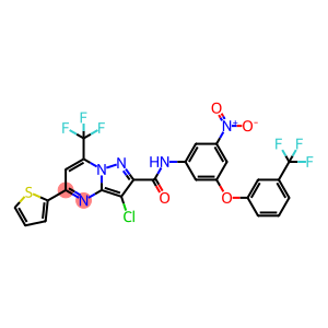 Pyrazolo[1,5-a]pyrimidine-2-carboxamide, 3-chloro-N-[3-nitro-5-[3-(trifluoromethyl)phenoxy]phenyl]-5-(2-thienyl)-7-(trifluoromethyl)-