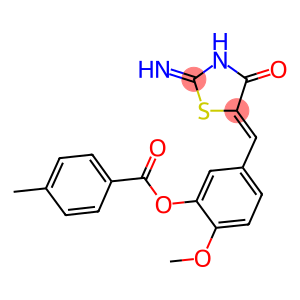 5-[(2-imino-4-oxo-1,3-thiazolidin-5-ylidene)methyl]-2-methoxyphenyl 4-methylbenzoate