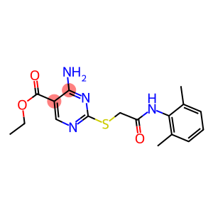 ethyl 4-amino-2-{[2-(2,6-dimethylanilino)-2-oxoethyl]sulfanyl}-5-pyrimidinecarboxylate