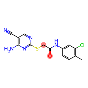 2-[(4-amino-5-cyanopyrimidin-2-yl)sulfanyl]-N-(3-chloro-4-methylphenyl)acetamide
