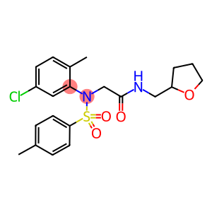 2-{5-chloro-2-methyl[(4-methylphenyl)sulfonyl]anilino}-N-(tetrahydro-2-furanylmethyl)acetamide